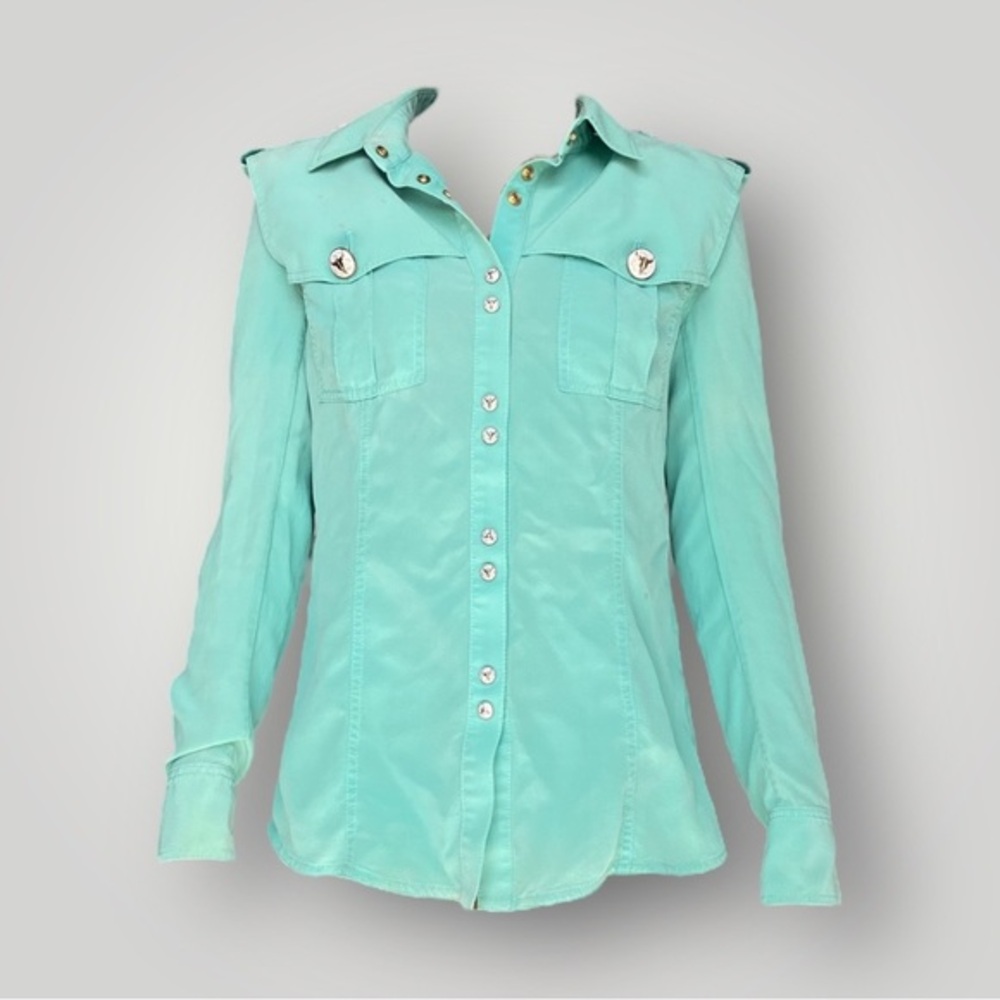 Pierre Balmain Silk Western Button Up Top